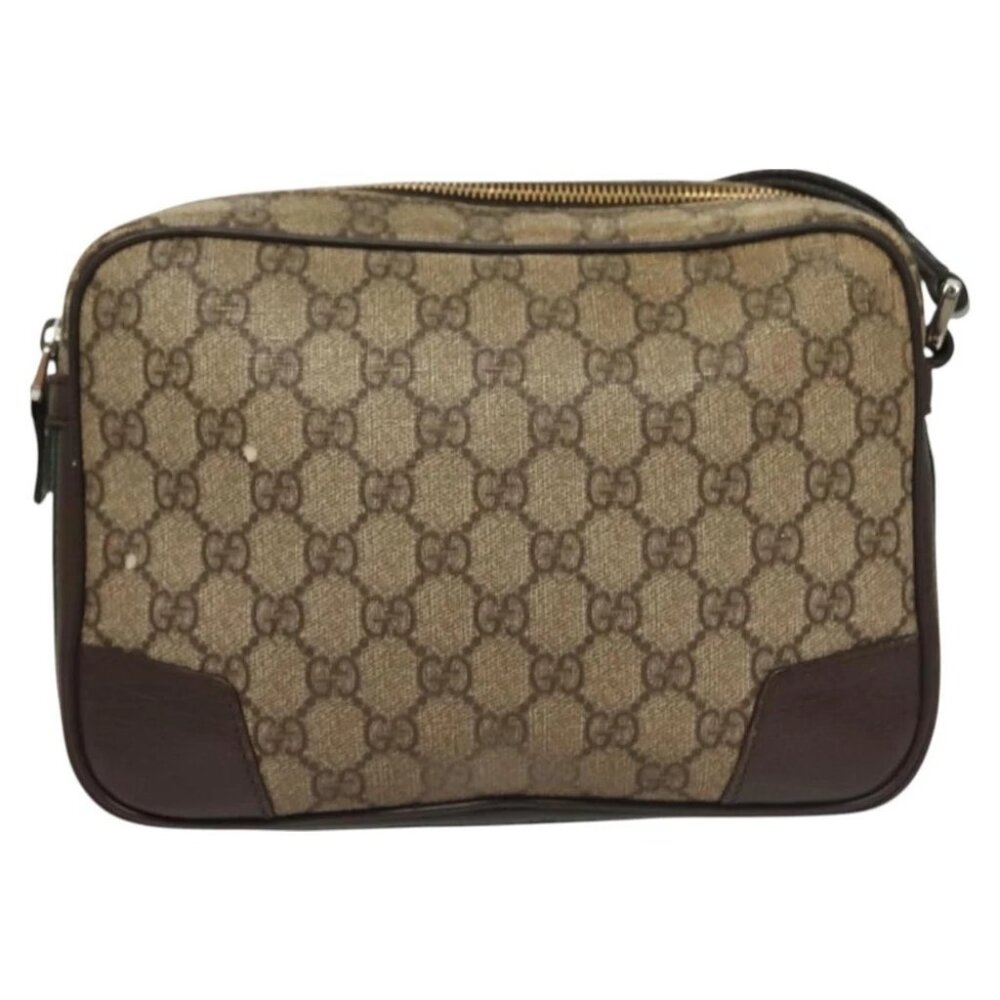 GUCCI GG Supreme Web Sherry Line Clutch Bag PVC Beige Silver 152599 Auth hk2854 - Picture 3 of 14